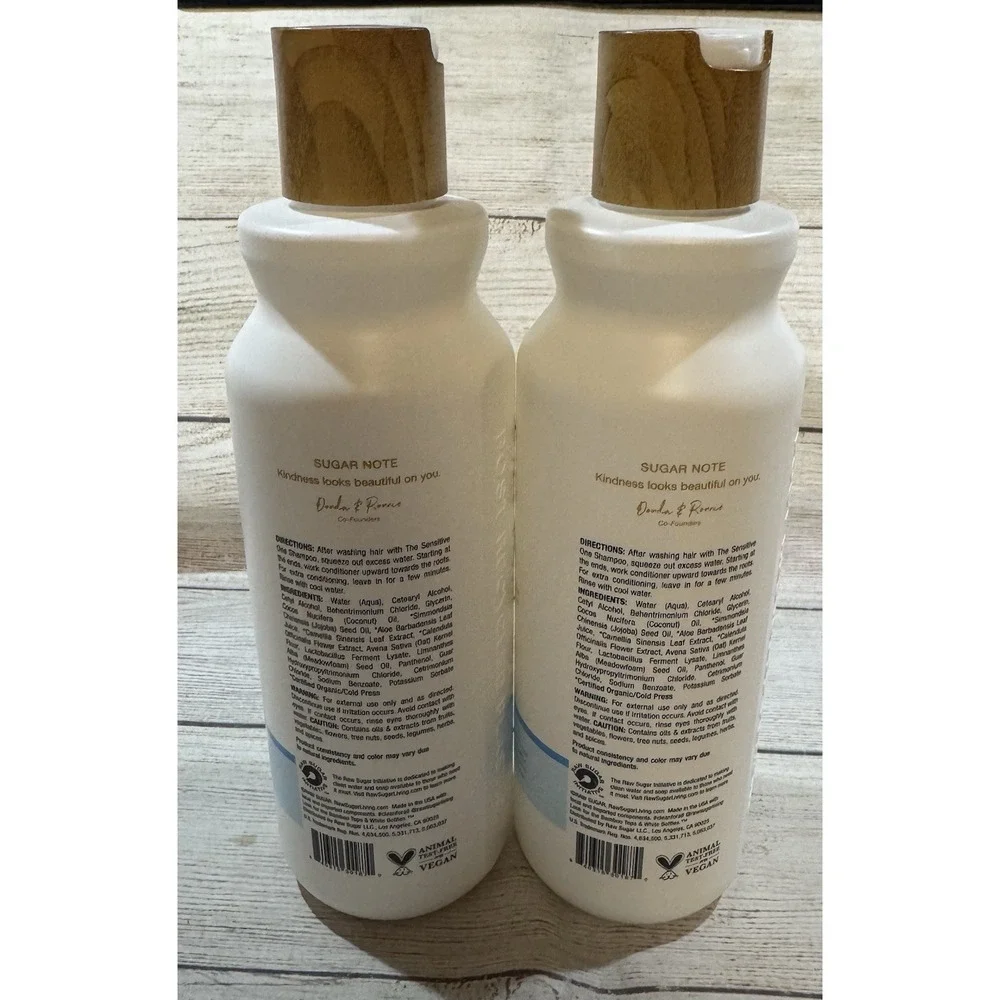 Fragrance Free Raw Sugar The Sensitive One 2 (18 oz) Bottles Conditioner